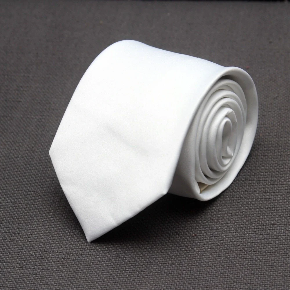 Mens Tie‎ Necktie Solid White Wedding Groom 3